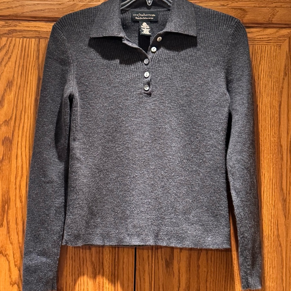 Croft & Barrow Dark Gray Merino Wool Women’s Crewneck Sweater